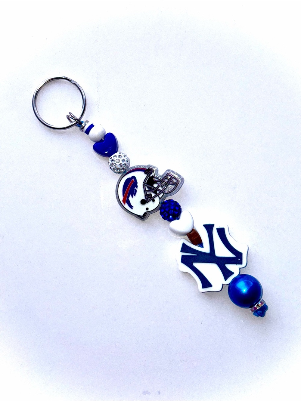 Handmade NY Yankees x Buffalo Bills Keychain - Picture 2 of 2